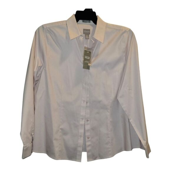 Chico’s Lorena LS Basics Button Up Wrinkle-Resistant Shirt Blouse  2  PINK SAND - Picture 1 of 7